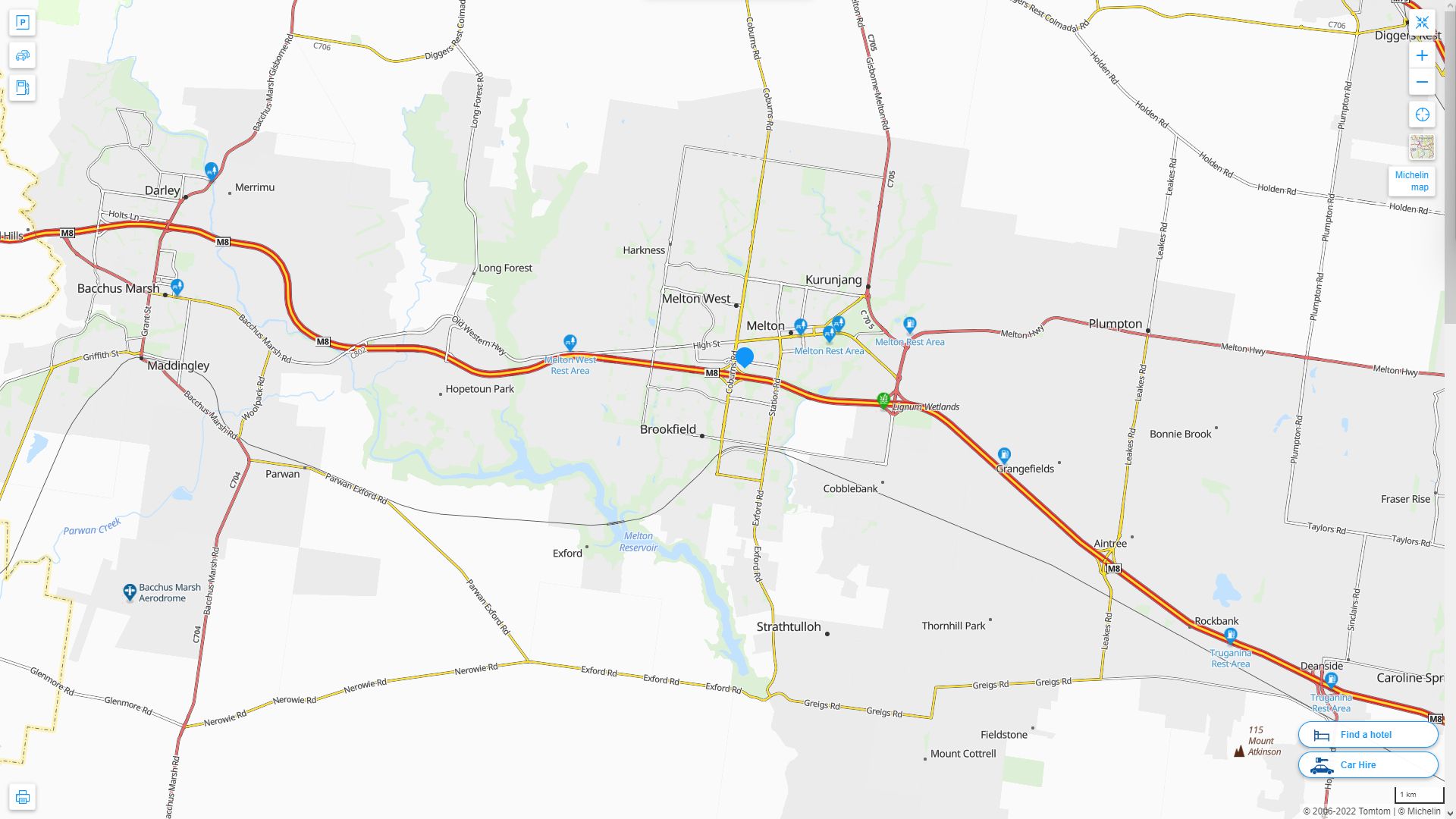 Melton Highway and Road Map